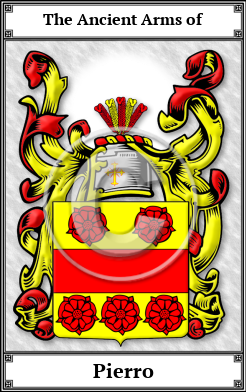 Pierro Family Crest Download (JPG) Book Plated - 300 DPI