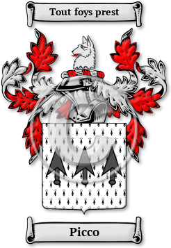 Picco Family Crest Download (jpg) Legacy Series - 150 DPI