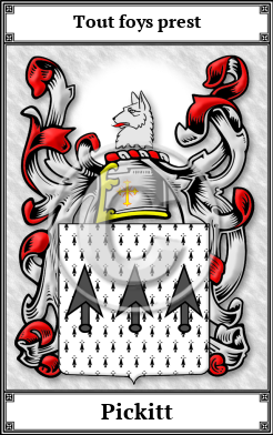 Pickitt Family Crest Download (JPG) Book Plated - 600 DPI