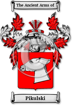 Pikulski Family Crest Download (jpg) Legacy Series - 150 DPI