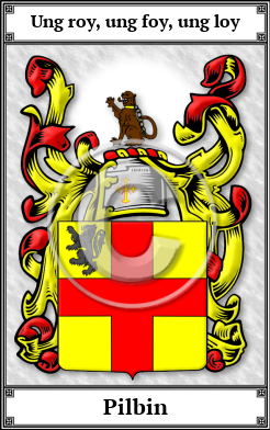 Pilbin Family Crest Download (JPG)  Book Plated - 150 DPI