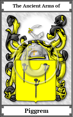 Piggrem Family Crest Download (JPG) Book Plated - 600 DPI