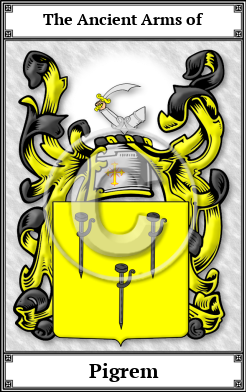 Pigrem Family Crest Download (JPG)  Book Plated - 150 DPI