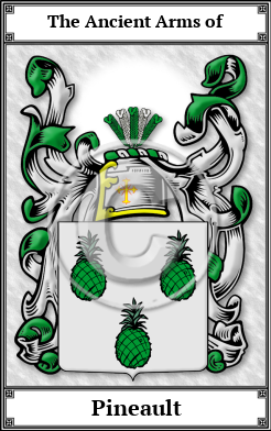 Pineault Family Crest Download (JPG)  Book Plated - 150 DPI