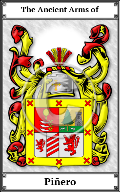 Piñero Family Crest Download (JPG) Book Plated - 600 DPI