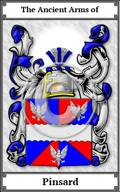 Pinsard Family Crest Download (JPG)  Book Plated - 150 DPI