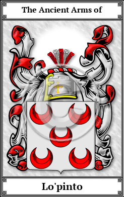 Lo'pinto Family Crest Download (JPG)  Book Plated - 150 DPI