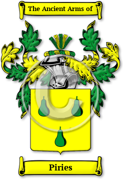 Piries Family Crest Download (jpg) Legacy Series - 150 DPI