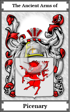 Picenary Family Crest Download (JPG)  Book Plated - 150 DPI