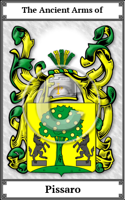 Pissaro Family Crest Download (JPG)  Book Plated - 150 DPI