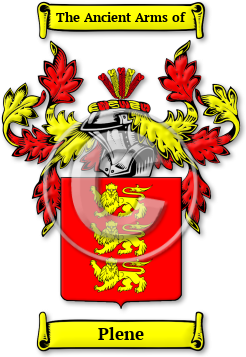 Plene Family Crest Download (JPG) Legacy Series - 600 DPI