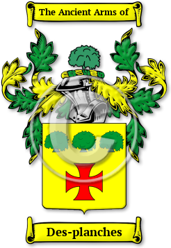 Des-planches Family Crest Download (jpg) Legacy Series - 150 DPI