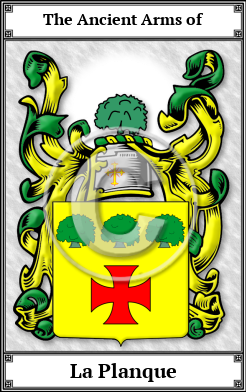 La Planque Family Crest Download (JPG)  Book Plated - 150 DPI