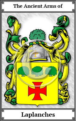 Laplanches Family Crest Download (JPG)  Book Plated - 150 DPI