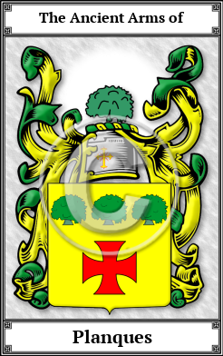 Planques Family Crest Download (JPG)  Book Plated - 150 DPI