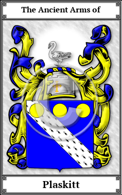 Plaskitt Family Crest Download (JPG)  Book Plated - 150 DPI