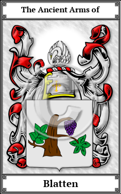 Blatten Family Crest Download (JPG)  Book Plated - 150 DPI