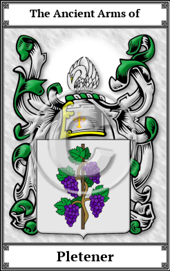 Pletener Family Crest Download (JPG)  Book Plated - 150 DPI