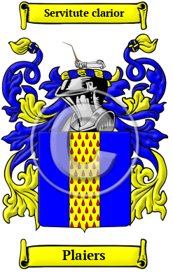 Plaiers Family Crest/Coat of Arms