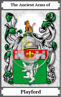 Playford Family Crest Download (JPG) Book Plated - 600 DPI