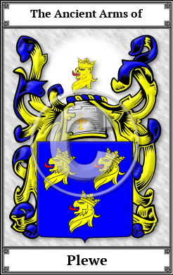 Plewe Family Crest Download (JPG)  Book Plated - 150 DPI