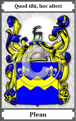 Pleau Family Crest Download (JPG)  Book Plated - 150 DPI