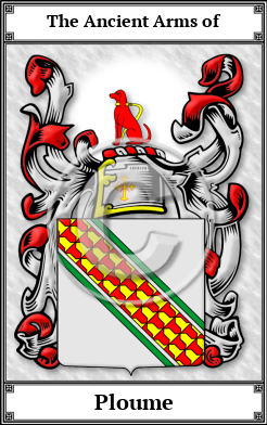 Ploume Family Crest Download (JPG)  Book Plated - 150 DPI