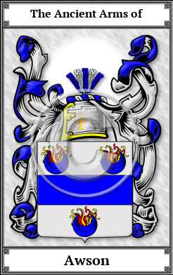 Awson Family Crest Download (JPG)  Book Plated - 150 DPI
