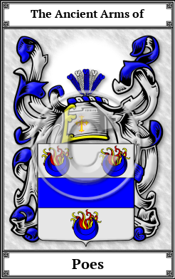 Poes Family Crest Download (JPG) Book Plated - 600 DPI