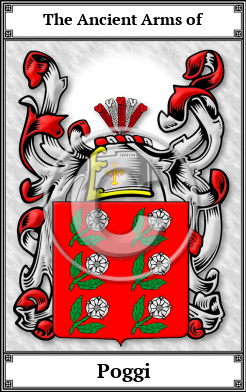 Poggi Family Crest Download (JPG)  Book Plated - 150 DPI