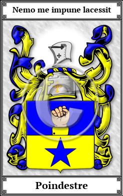 Poindestre Family Crest Download (JPG)  Book Plated - 150 DPI