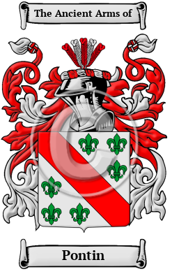 Pontin Family Crest Download (JPG) Heritage Series - 600 DPI