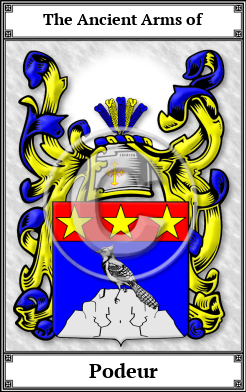 Podeur Family Crest Download (JPG)  Book Plated - 150 DPI