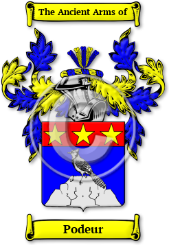 Podeur Family Crest Download (jpg) Legacy Series - 150 DPI