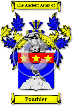 Pouthier Family Crest Download (jpg) Legacy Series - 150 DPI
