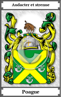 Poague Family Crest Download (JPG)  Book Plated - 150 DPI