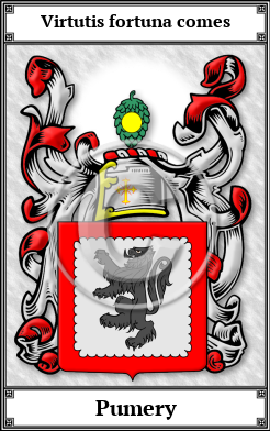 Pumery Family Crest Download (JPG)  Book Plated - 150 DPI