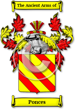 Ponces Family Crest Download (jpg) Legacy Series - 150 DPI