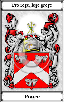 Ponce Family Crest Download (JPG)  Book Plated - 150 DPI