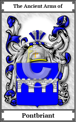 Pontbriant Family Crest Download (JPG) Book Plated - 600 DPI