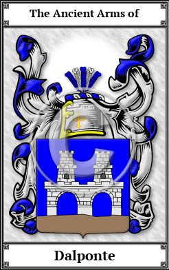Dalponte Family Crest Download (JPG) Book Plated - 600 DPI