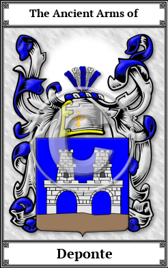 Deponte Family Crest Download (JPG) Book Plated - 600 DPI