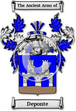 Deponte Family Crest Download (JPG) Legacy Series - 600 DPI