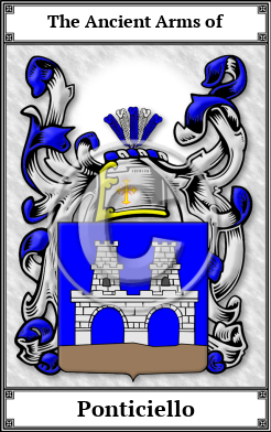 Ponticiello Family Crest Download (JPG)  Book Plated - 150 DPI