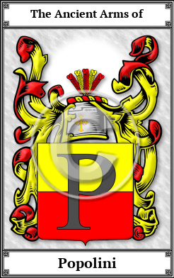 Popolini Family Crest Download (JPG) Book Plated - 600 DPI