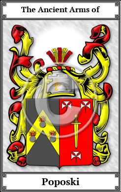 Poposki Family Crest Download (JPG)  Book Plated - 150 DPI