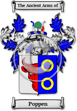 Poppen Family Crest Download (JPG) Legacy Series - 600 DPI