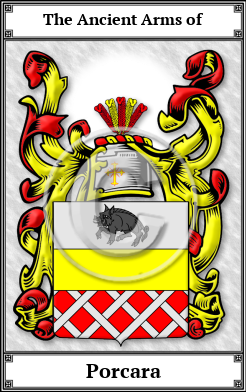 Porcara Family Crest Download (JPG) Book Plated - 600 DPI