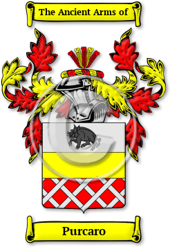 Purcaro Family Crest Download (jpg) Legacy Series - 150 DPI