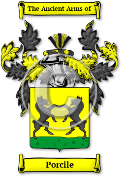 Porcile Family Crest Download (JPG) Legacy Series - 600 DPI